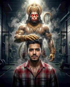 Hanuman ji gym ai photo editing prompt