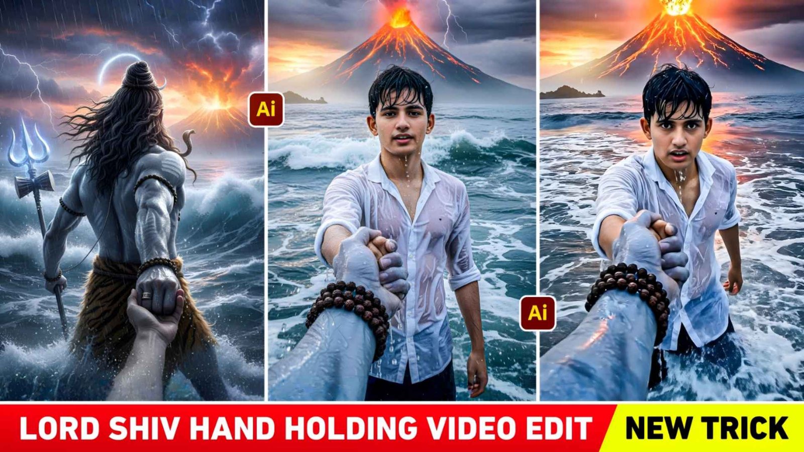 Lord Shiva Holding Hand Ai Video Editing | Lord Shiva Ai Prompt