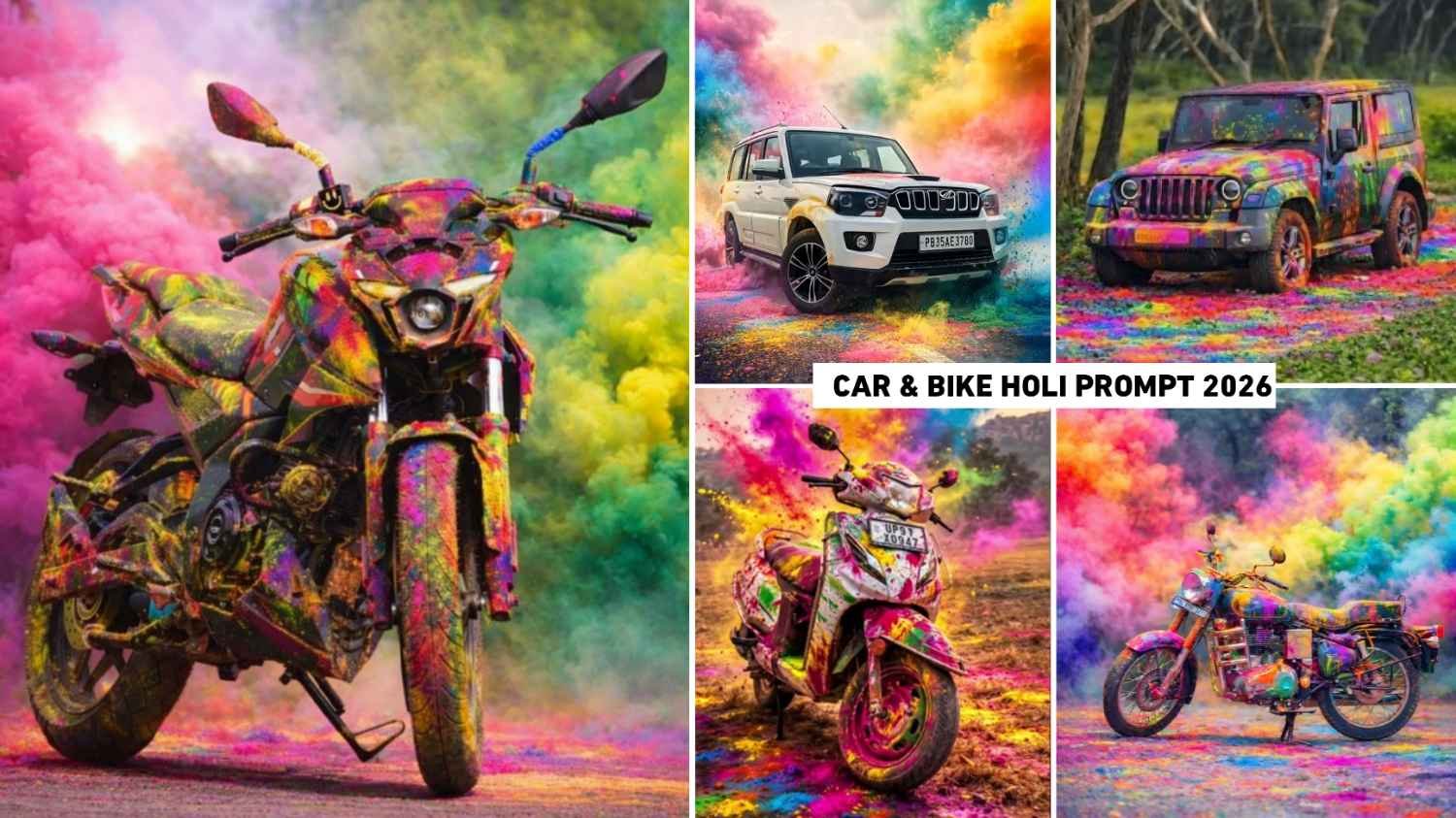 Bike And Car Holi Ai Photo Editing Prompts 2026