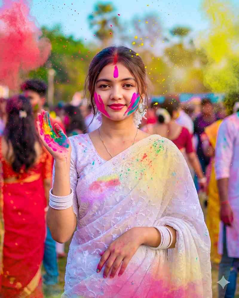 Cinematic Holi Celebration Portrait