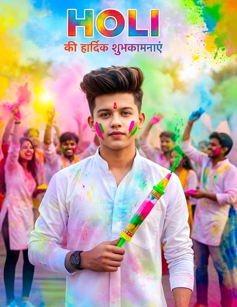 Holi Portrait AI Photo Editing Prompt