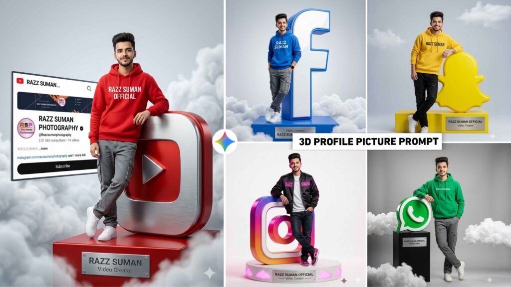 Gemini 3D Social Media Profile Picture Ai Photo Editing Prompts