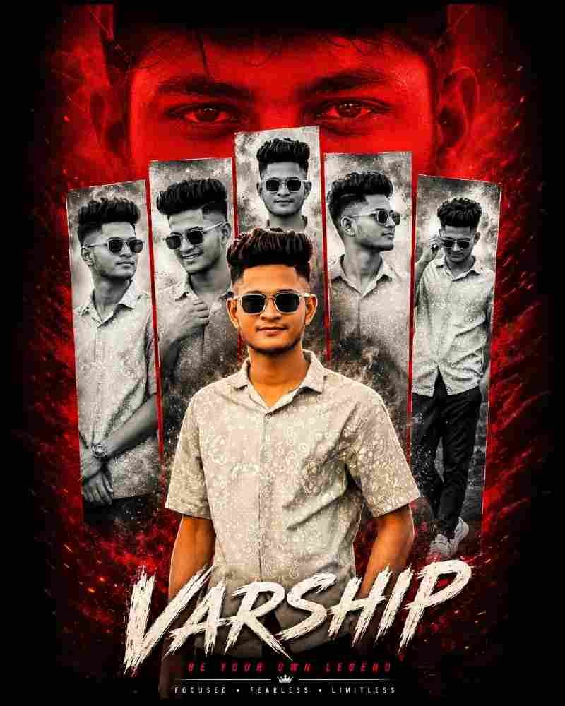 Dramatic Tribute Poster with Red Monochrome Background