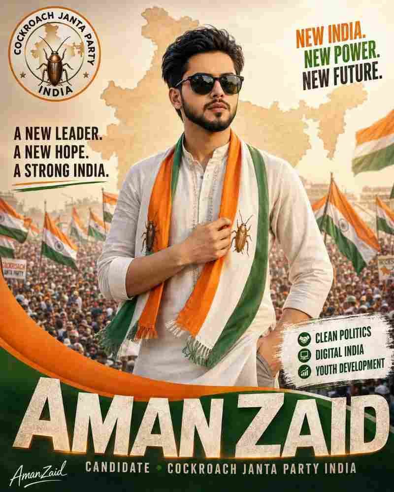 Political Campaign Poster for Cockroach Janata Party