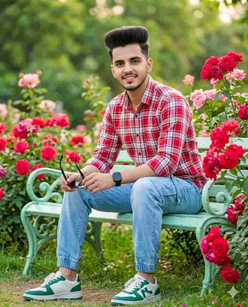 Viral Boy AI Photo Editing Prompt - Rose Garden Portrait