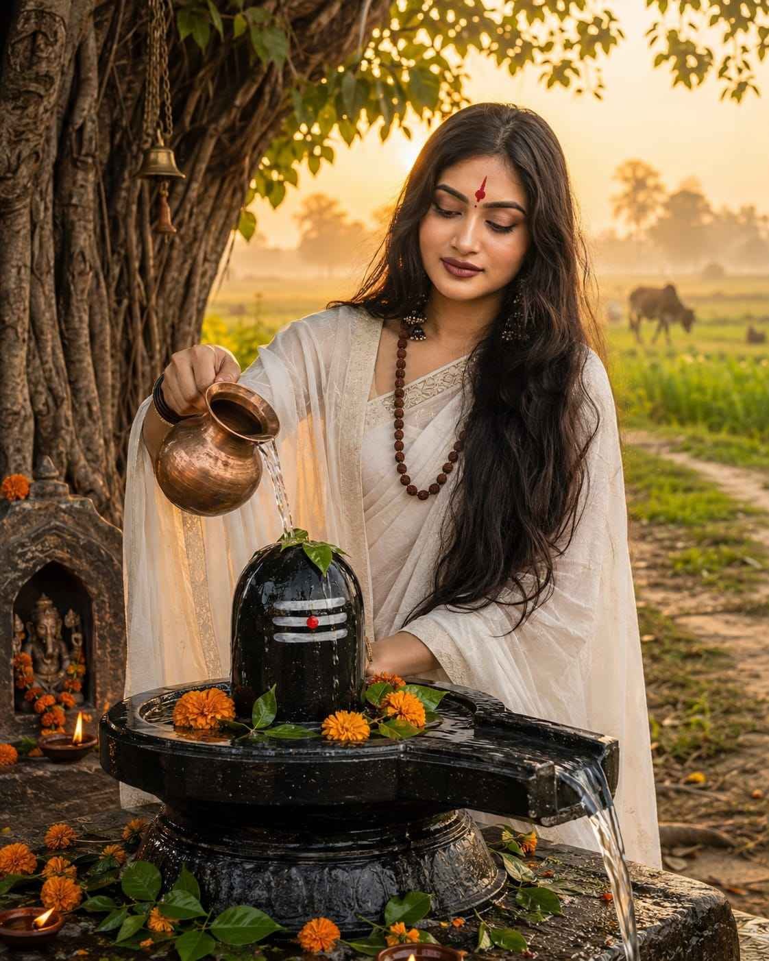 Sawan Bol Bam Shiva Temple Portrait Prompt