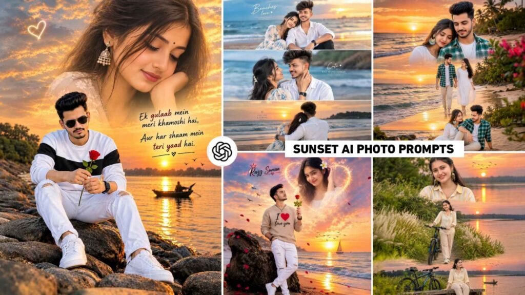Viral Sunset Beach Ai Photo Editing Prompts | Boy Girl & Couple