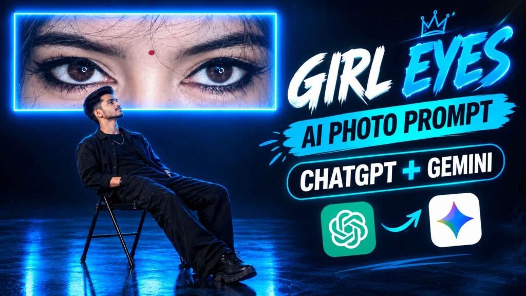 Blue Girl Eyes Viral Ai Photo Prompt | Full Editing Guide
