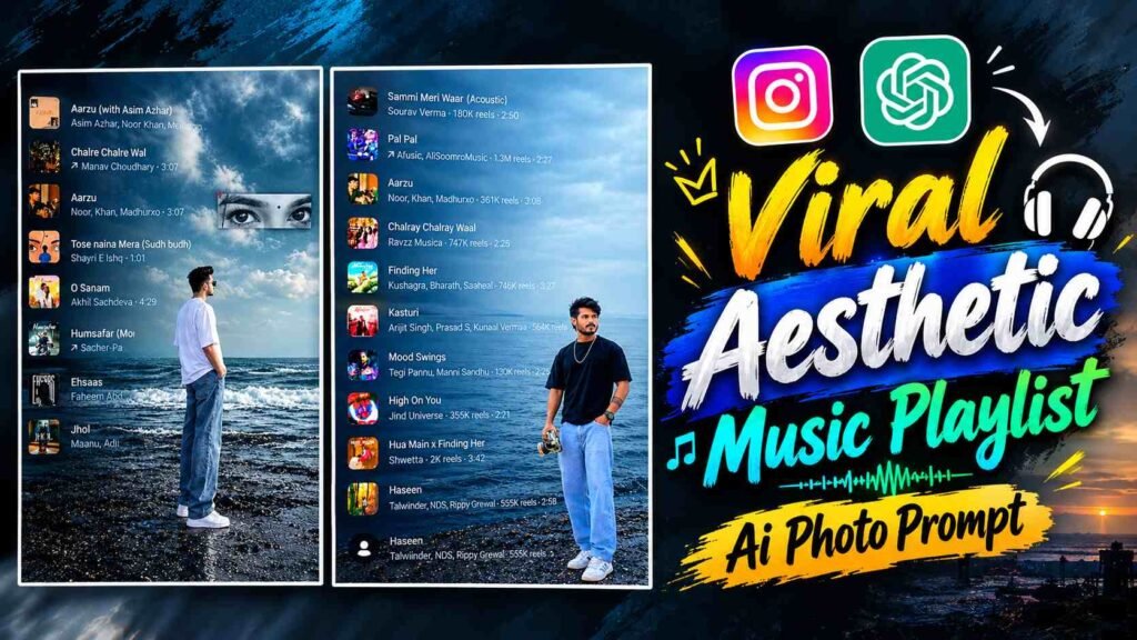 Aesthetic Music Playlist Ai Photo Prompt 2026 | New Trend